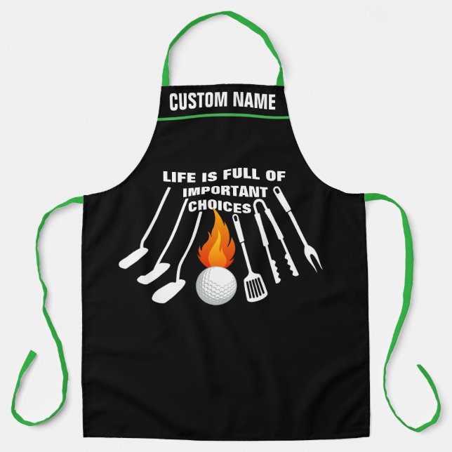 Tablier Griller à thème de golf personnalisé BBQ Apron (Recto)