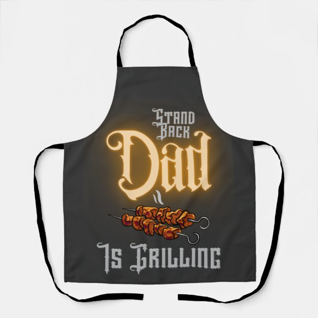 Tablier Griller Drôle Citation Stand Back Papa Grill (Recto)