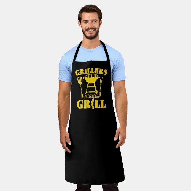 Tablier Grillers Grill Saucisse Barbecue Jaune (Porté)