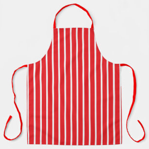 Tablier Grilles verticales minimalistes rouges
