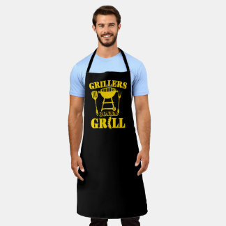Tablier Grilleurs vont griller saucisse barbecue jaune