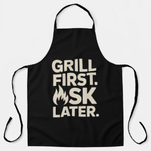 Tablier Grillez d'abord, demandez plus tard humour de papa