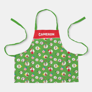 Tablier Grinch   Motif de points de Noël