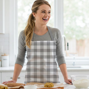 Tablier Gris Maison de Ferme Buffalo Vérifié Plaid Rustiqu