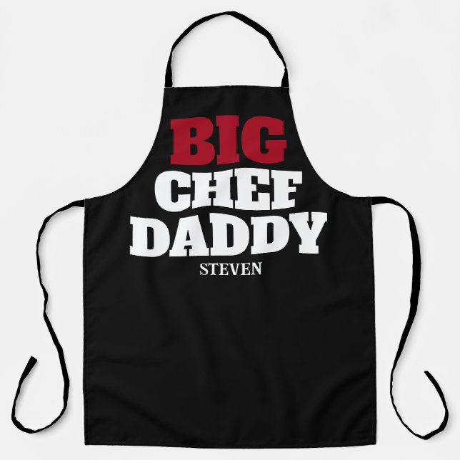 Tablier Gros Chef Daddy Citation Drôle Grillage personnali (Recto)