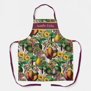 Tablier Gros Gras Tropical Fruits et Fleur Jardin Rétro A