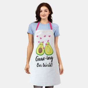 Tablier Guac-ing personnalisé Notre monde : Avocado romant