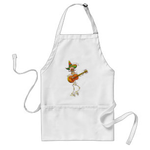 Tablier Guitare de jeu squelettique mexicaine