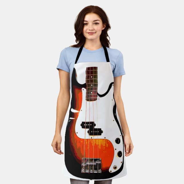 Tablier Guitare électrique en noir (Porté)
