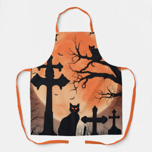 Tablier Halloween Aprons, Horreur Halloween Cat de cimetiè