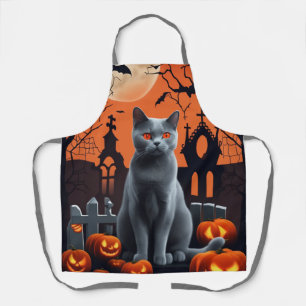 Tablier Halloween Aprons, Horreur Halloween Chartreux Chat