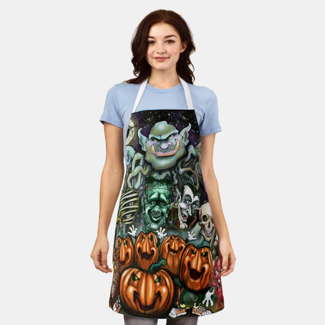 Tablier Halloween Art amusant (Porté)