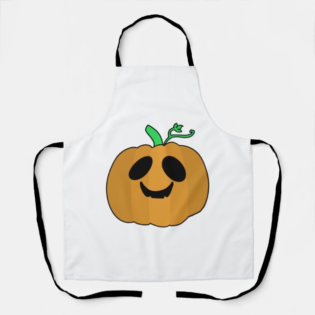 Tablier Halloween Citrouille effrayant V2 (Recto)