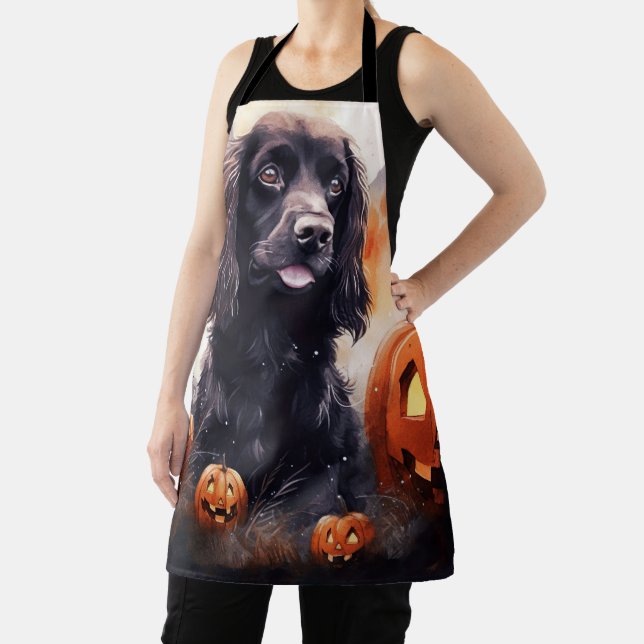 Tablier Halloween Cocker Spaniel Avec Citrouilles (Insitu)