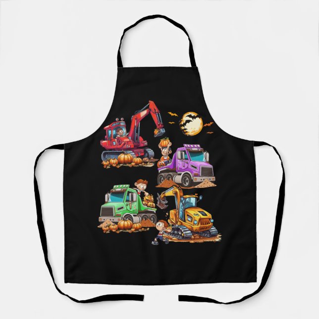 Tablier Halloween Costume Grue Camion Citrouille Construct (Recto)