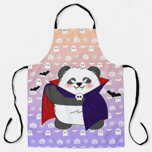Tablier Halloween Cute Baby Panda Dracula Vampire