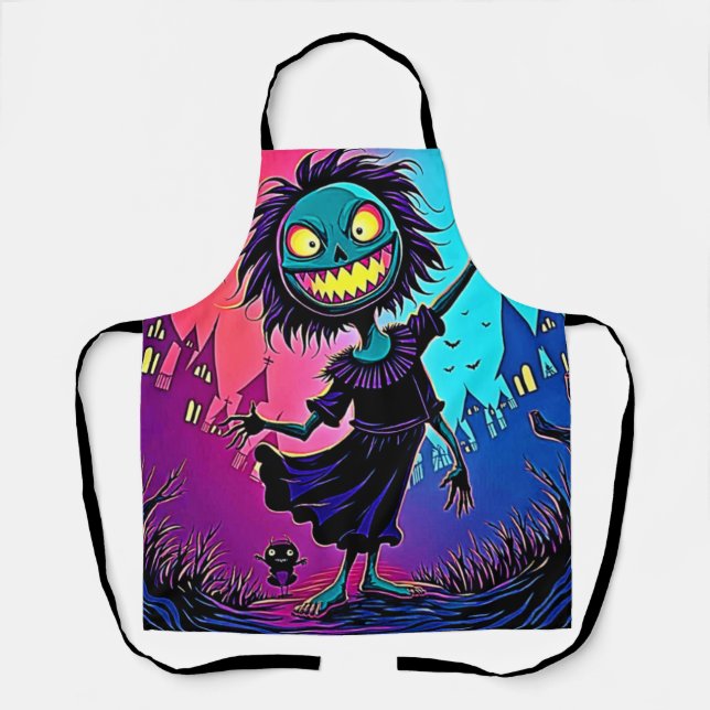 Tablier Halloween de nuit éffrayante conception créatrice (Recto)