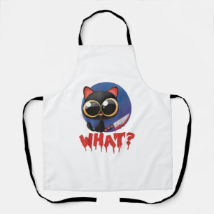 Tablier Halloween Déplaisant Kawaii Mal Chat Noir Avec Cou