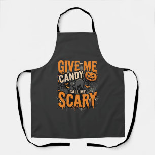 Tablier Halloween Donnez-moi des bonbons Chat effrayant