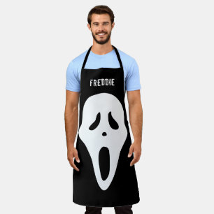 Tablier Halloween Éffrayant et drôle de visage fantôme