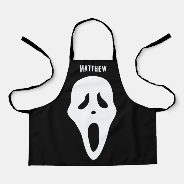 Tablier Halloween Éffrayant Visage fantôme pour enfants (Recto)