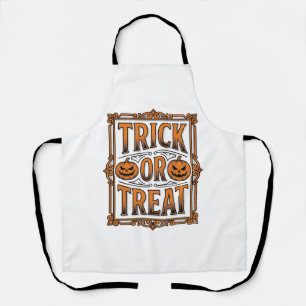 Tablier Halloween Farce Friandise Citrouilles Crânes Gravu