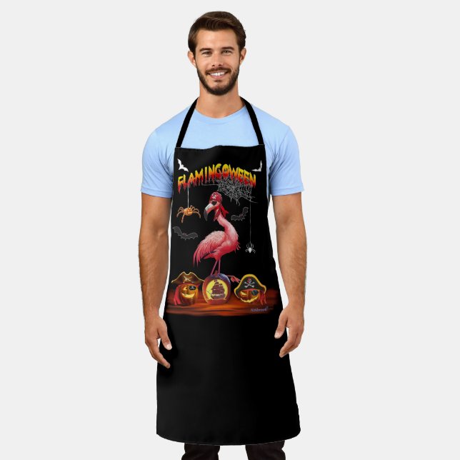 TABLIER HALLOWEEN FLAMINGOWEEN PIRATE (Porté)