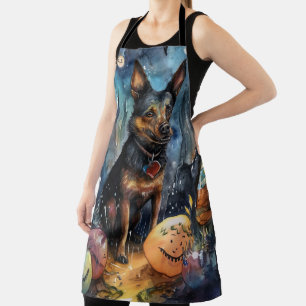 Tablier Halloween Kelpie Australien Avec Citrouilles Effra