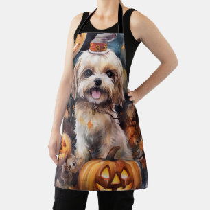 Tablier Halloween Lhassa Apso Avec Peur Citrouille