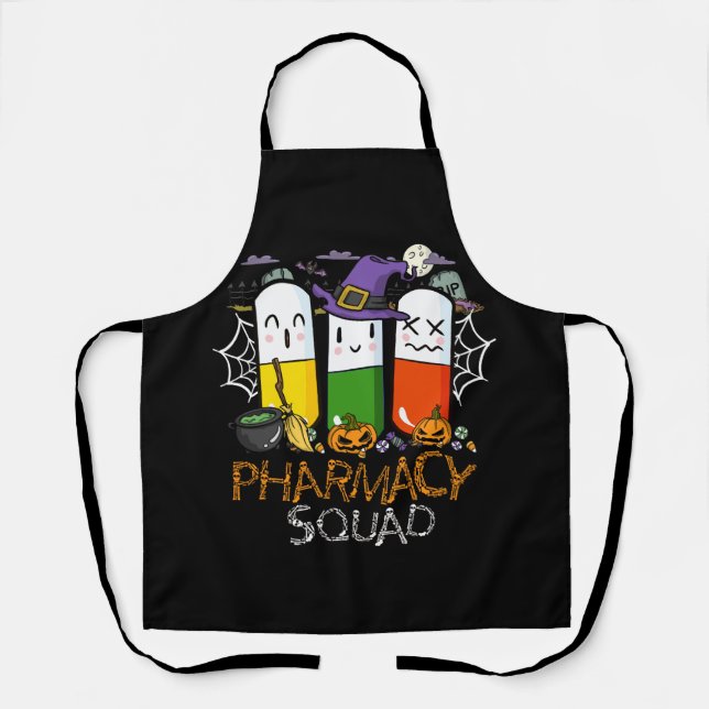 Tablier Halloween Pharmacy Squad PIlls Costume Pharmaciste (Recto)