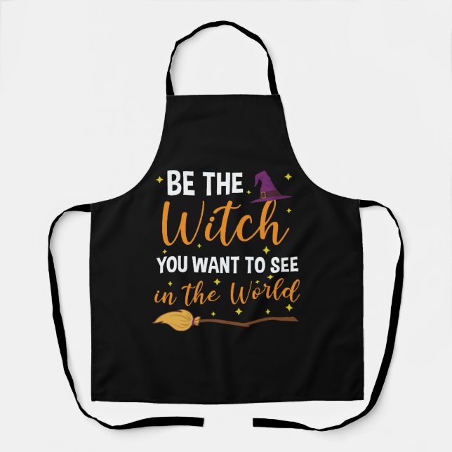 Tablier Halloween sorcière drôle pour les femmes Wiccan (Recto)