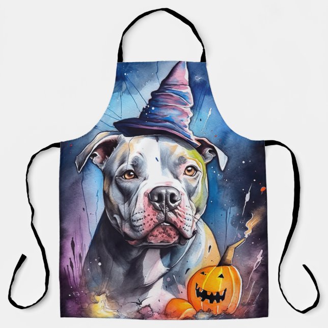 Tablier Halloween Staffordshire Américain Avec Citrouilles (Recto)