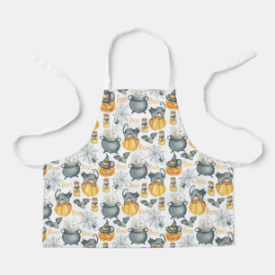 Tablier Halloween Whimsical Cauldron et Motif de chats