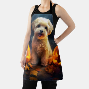 Tablier Halloween Yorkipoo Avec La Peur Citrouille