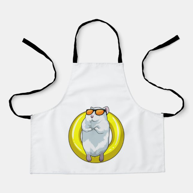 Tablier Hamster à la natation avec anneau de natation (Recto)