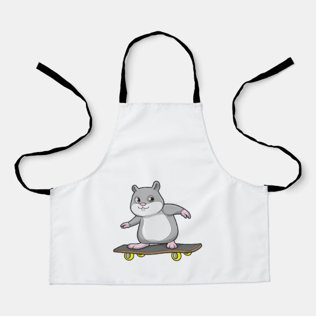 Tablier Hamster en patinage avec skateboard (Recto)