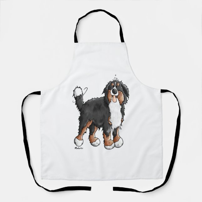 Tablier Happy Bernese Mountain Dog - Comic - Chiens - Cart (Recto)