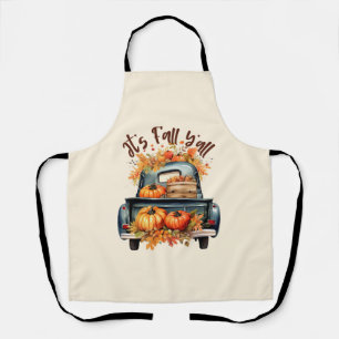 Tablier Happy Fall Y'all - Camion rustique avec Citrouille