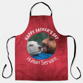 Tablier Happy Fête des pères Serviteur humain Custom Red