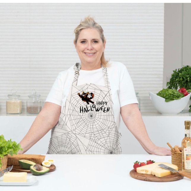 Tablier Happy Halloween Chat noir | Unisex | tendance (Créateur téléchargé)