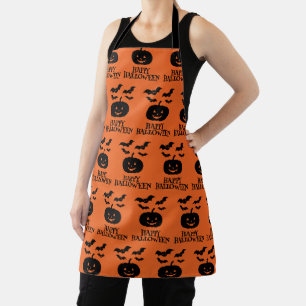 Tablier Happy Halloween Citrouille Bat Minimal