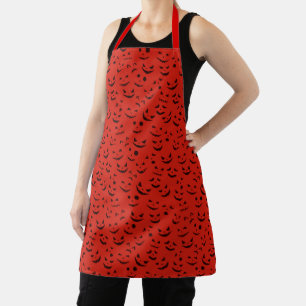 Tablier Happy Halloween Citrouille tendance de sourire rou