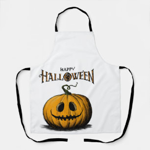 Tablier Happy Halloween Jack O'Lantern Adulte Tshirt Orang