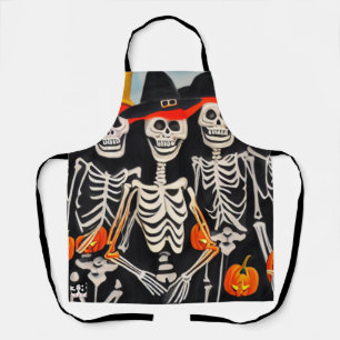 Tablier Happy Halloween Skeletons
