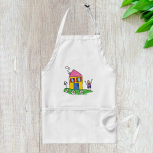 Tablier Happy Home Colorful House et Stick Figure