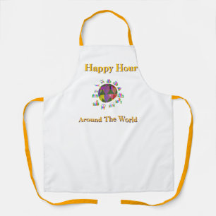 Tablier Happy Hour Around The World Blanc