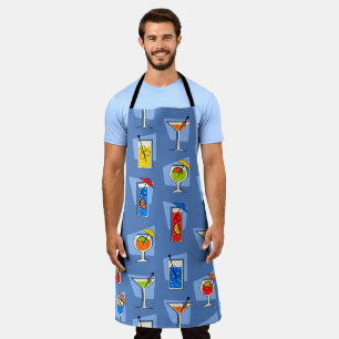 Tablier Happy Hour Retro Hawaiian Tropical Dracks - Blue