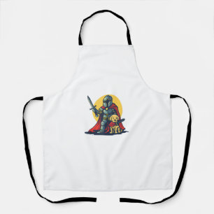 Tablier Happy Knight avec chien pour adultes et enfants am