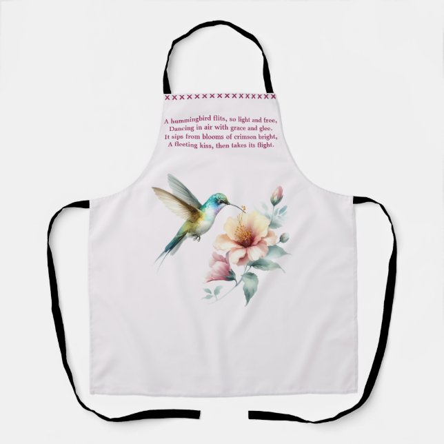 Tablier Harmonie des colibris avec un Hibiscus élégant (Recto)