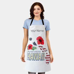 Tablier Hawaii États-Unis Retro State Map USA Souvenir